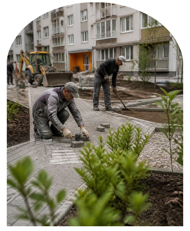 Благоустройство двора многоквартирного дома в Брянске