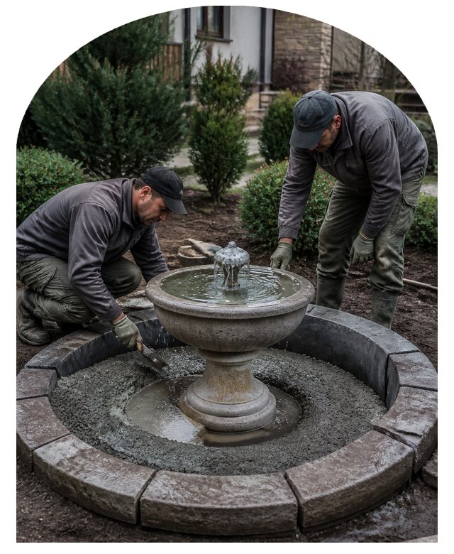 Проектирование и устройство фонтана на участке в Брянске